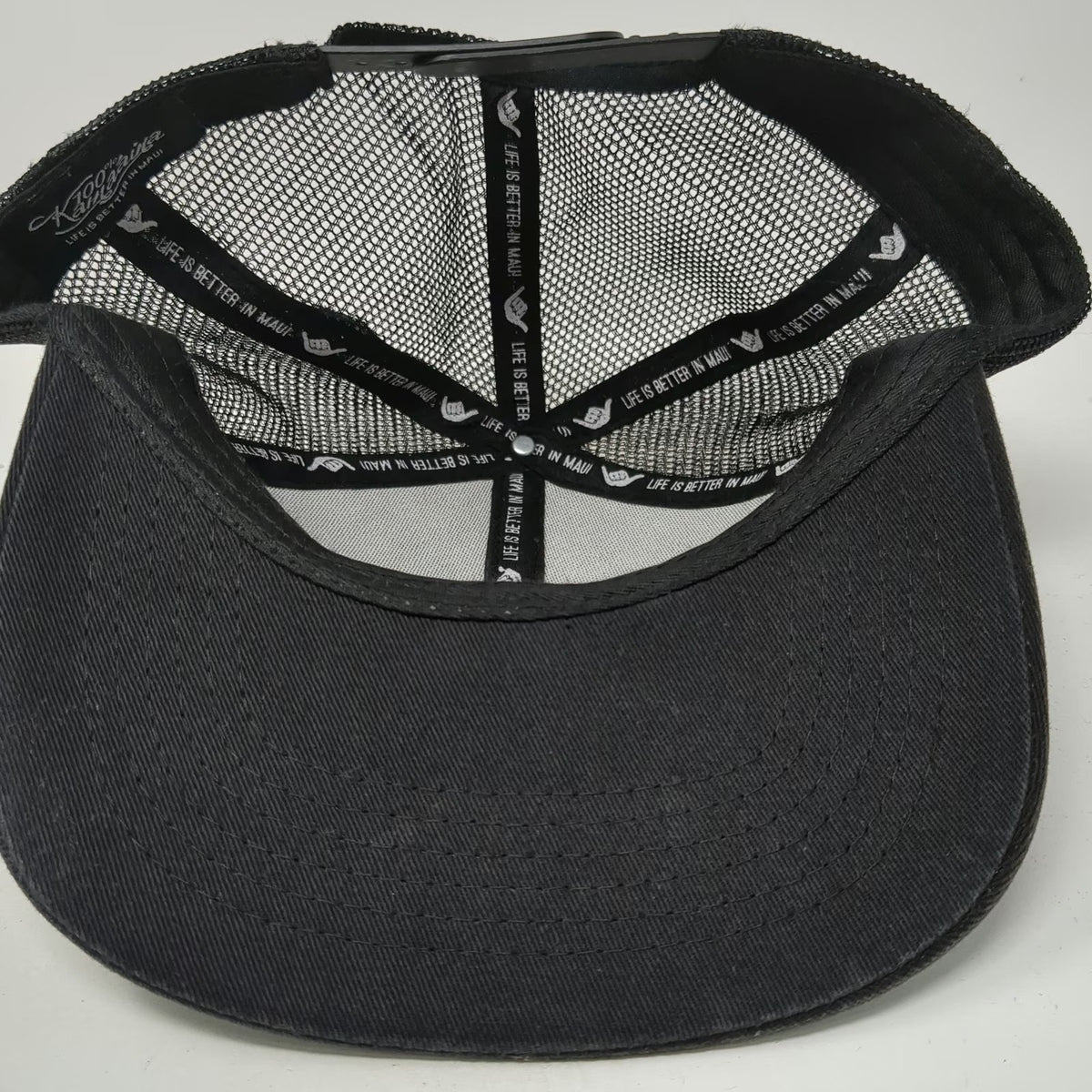 100% Kamaaina Trucker Hat Black One Size Maui Hawaii Islands 808 Mesh Snapback