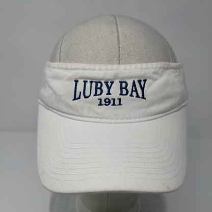 Luby Bay 1911 Strapback Sun Visor Hat White OSFA Solid Embroidered