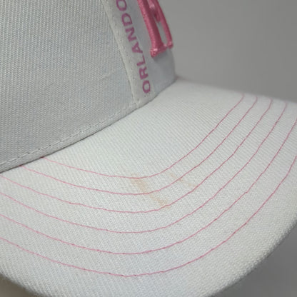 Classic Orlando FL Baseball Cap White One Size Pink Embroidery Strapback Hat