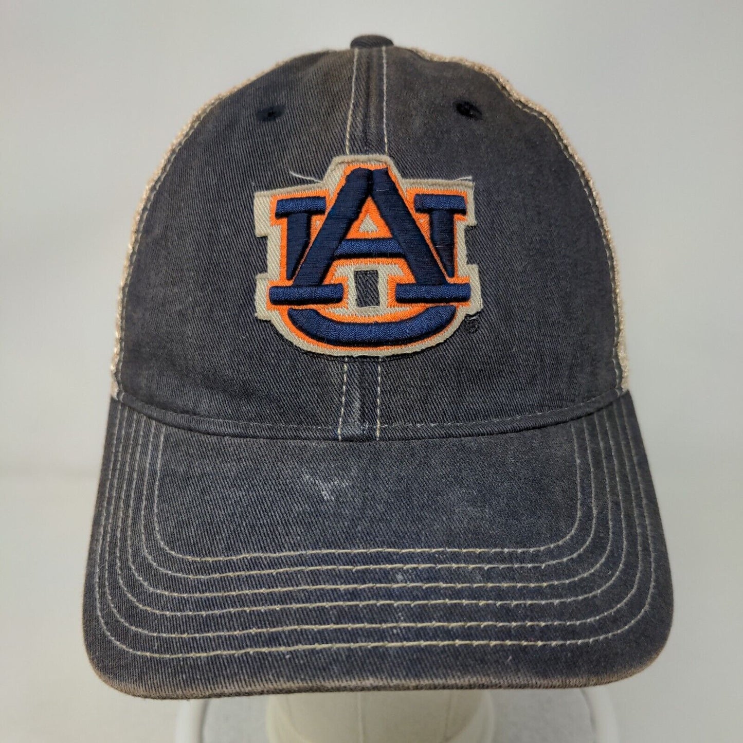 Auburn Tigers Snapback Mesh Back Trucker Hat Blue Embroidered Logo NCAA