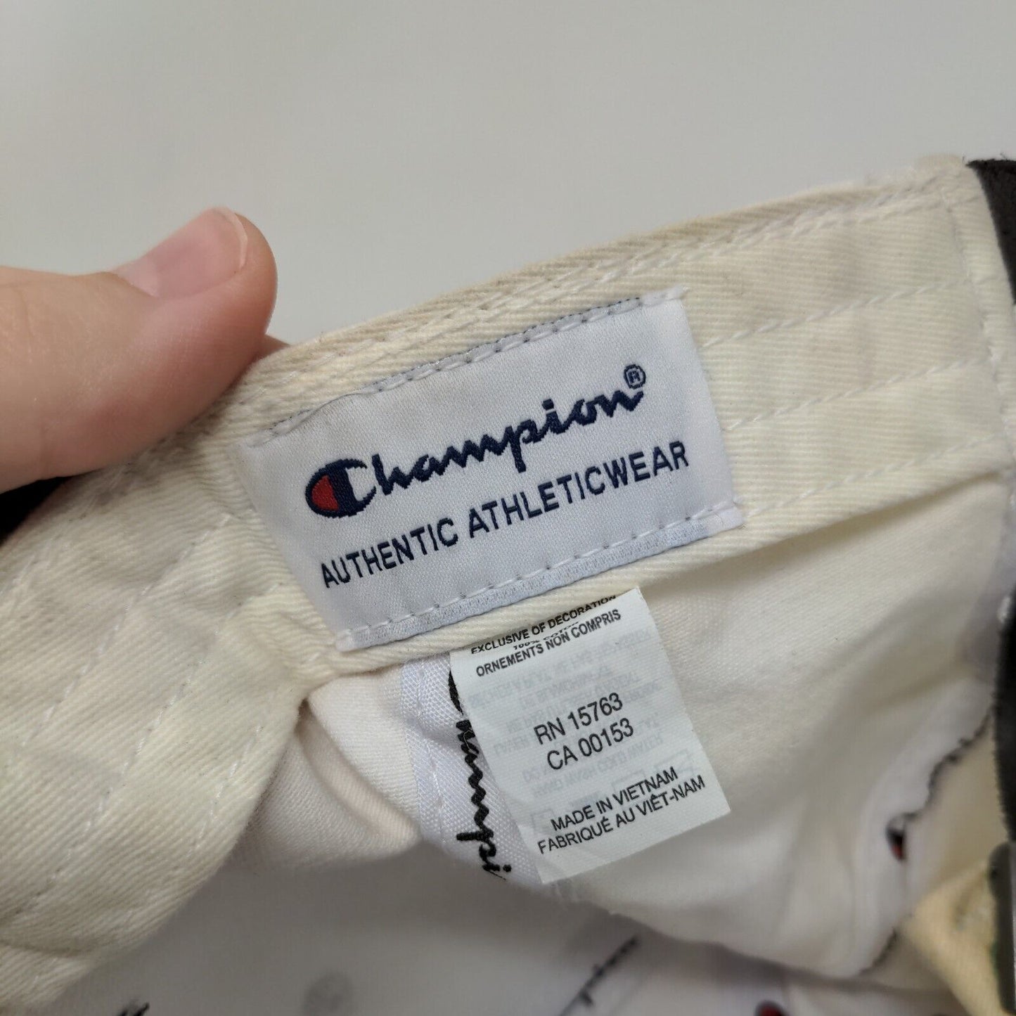 Champion Slideback Hat White One Size Adjustable Embroidered Vented Holes