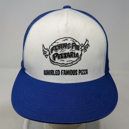 Yupoong Trucker Hat Blue One Size Flying Pie Pizzaria Whirled Famous Pizza Mesh