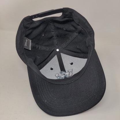 Lilo & Stitch Snapback Hat Black One Size Embroidered 6 Panel Disney