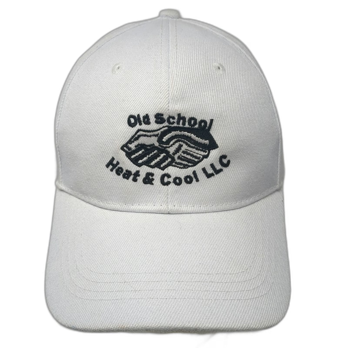 Baseball Cap White One Size Heat & Cool LLC Handshake Strapback Hat Acrylic HVAC