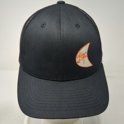 Lindo Trucker Hat Black One Size Embroidered Orange Gecko Moon Mesh Snapback