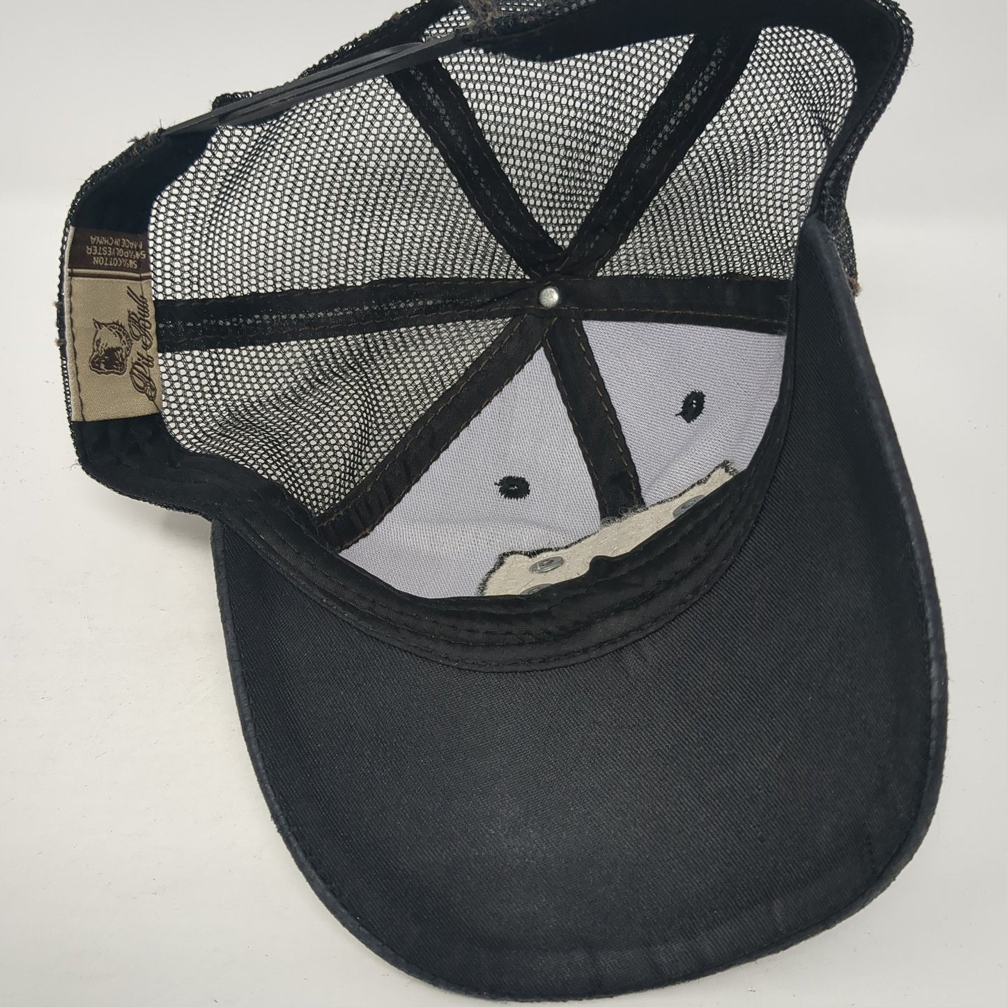 San Antonio Snapback Trucker Hat Black One Size Adjustable Mesh Back Pit Bull