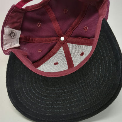 Cyrk Snapback Red Black One Size Hat Caterpillar Logo Embroidered Cotton