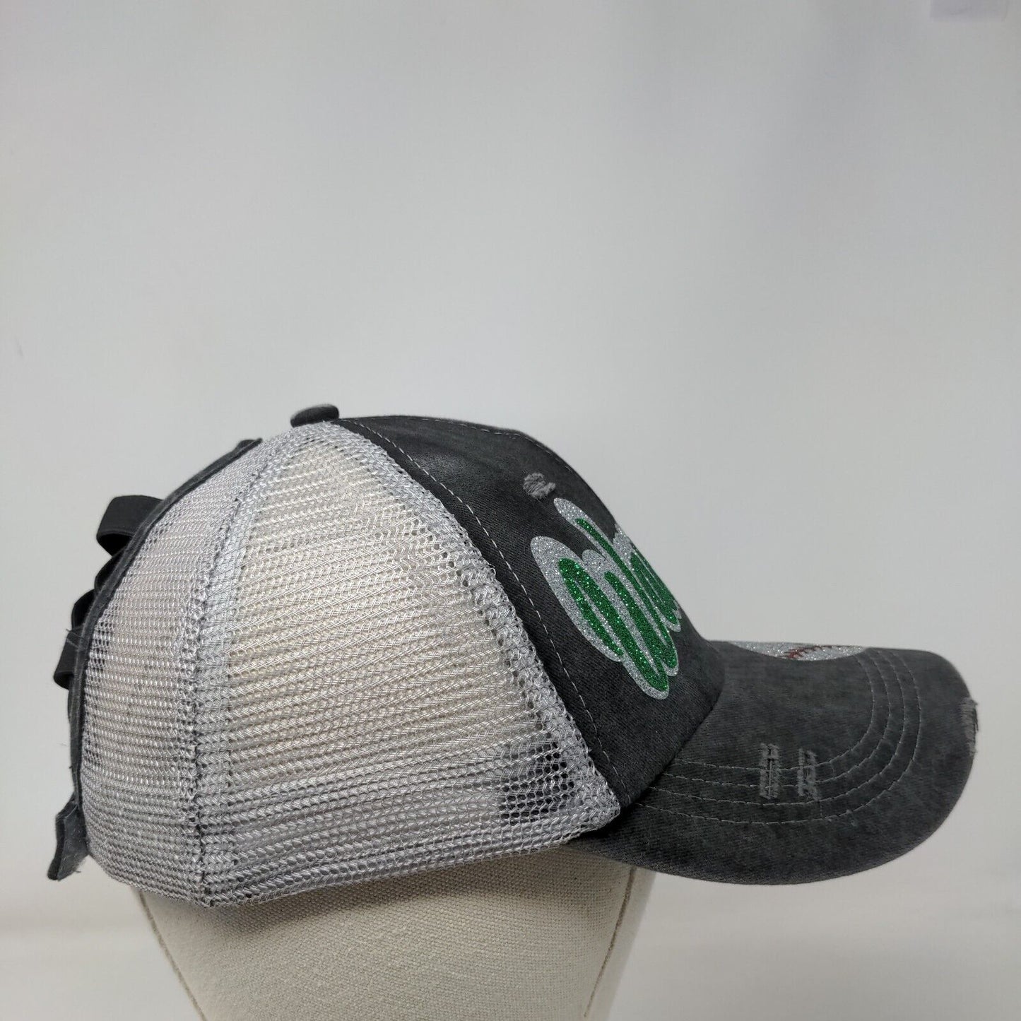 Ashton Warriors Strapback Mesh Back Ponytail Trucker Hat Gray One Size