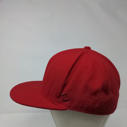 Zephyr Blank Fitted Hat Red 7 1/4 Solid High Crown Vent Holes 6 Panel
