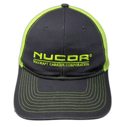 Port Authority Nucor Vulcraft Trucker Hat Gray Yellow One Size Mesh Snapback