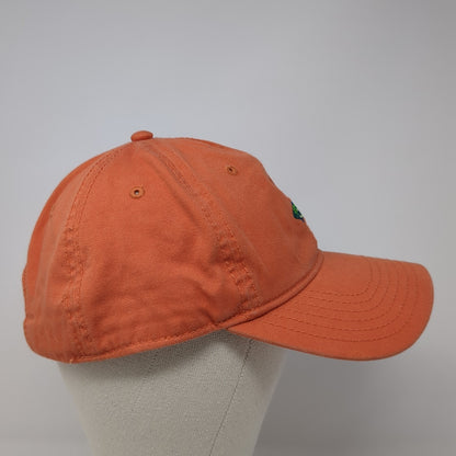 Unbranded Slideback Baseball Cap Orange One Size Adjustable Embroidered Fish