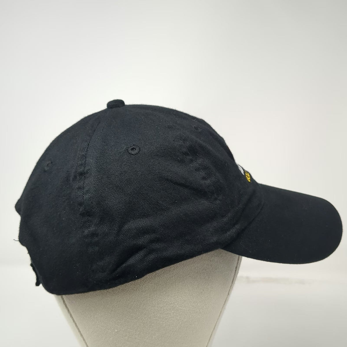 Baseball Cap Black One Size Strapback Pro Chukker Gold Cup UV Hat Embroidered