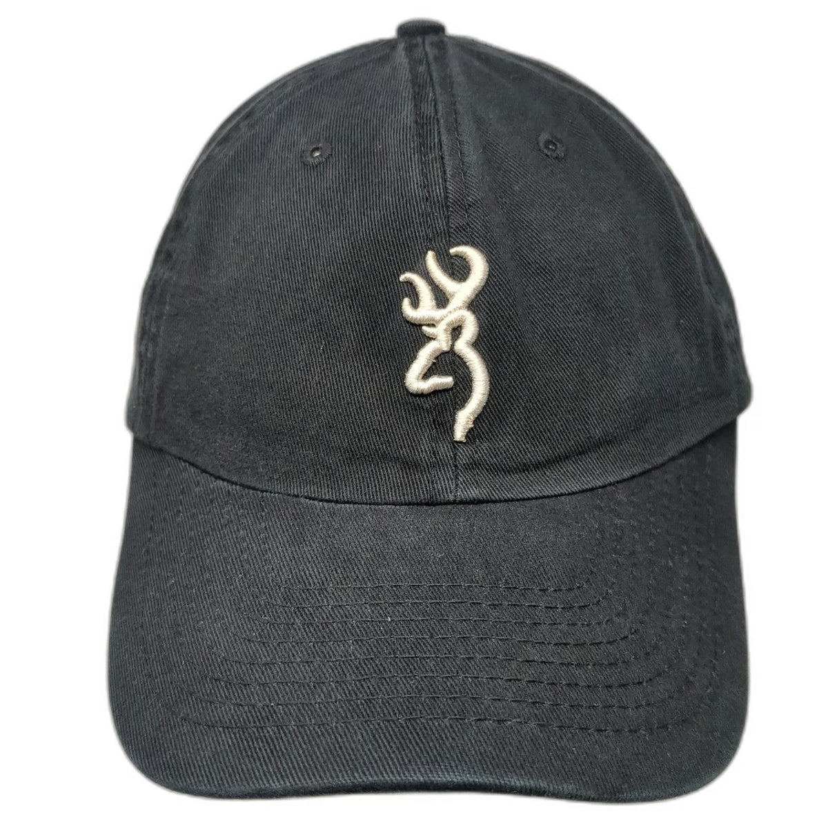Browning Baseball Cap Black One Size Buckmark Logo Cotton Strapback Hunting Hat