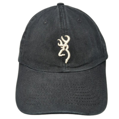 Browning Baseball Cap Black One Size Buckmark Logo Cotton Strapback Hunting Hat