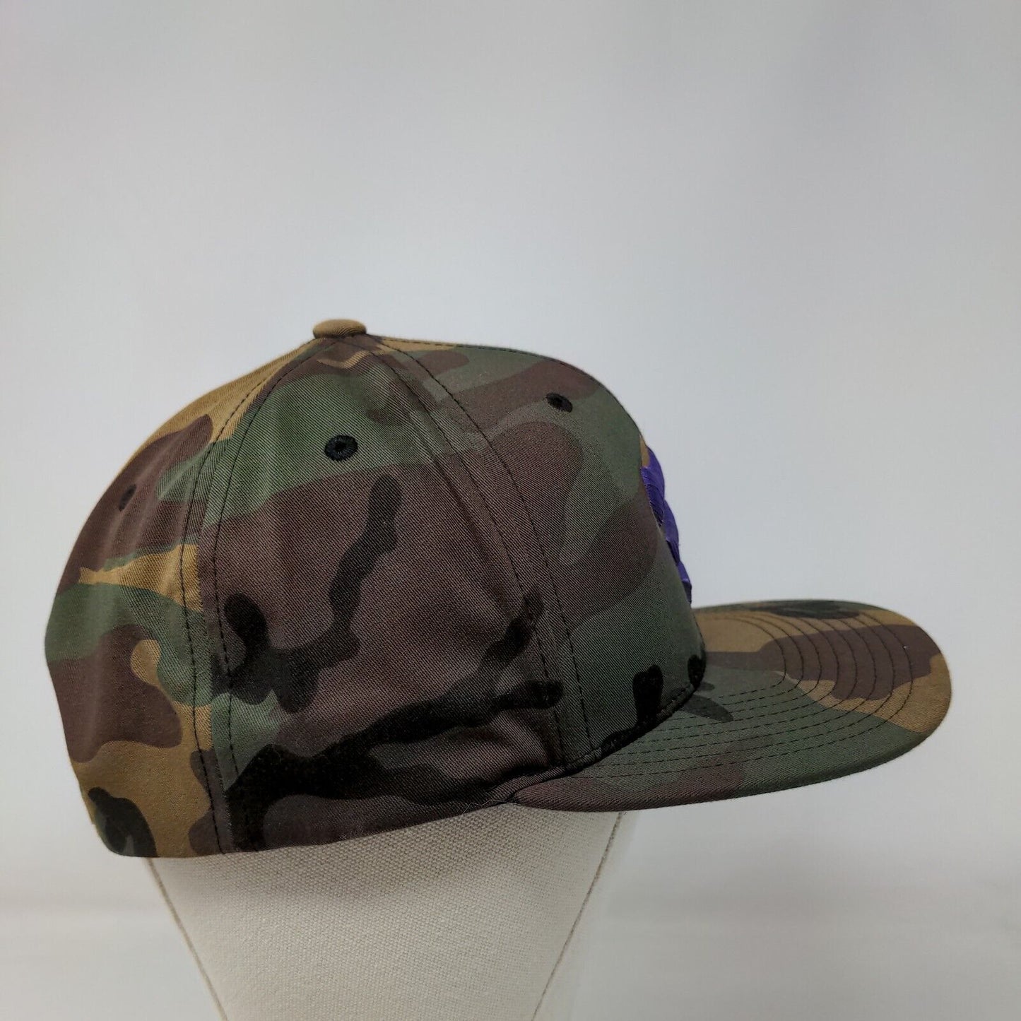 The Classics Yupoong Snapback Hat Camouflage One Size Embroidered Logo