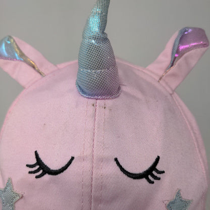 Wonder Nation Girl's Strapback Hat Pink Size OS Unicorn Horn Ears Logo