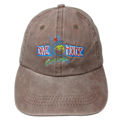 OSCAPS Baseball Cap Brown One Size Dive House Cozumel Strapback Diving Sport Hat