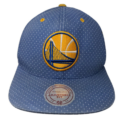 Mitchell & Ness Men's Snapback Hat Blue Polka Dots OSFA Golden State Warriors