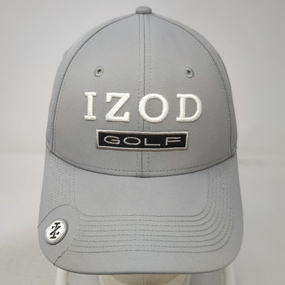 IZOD Baseball Cap Gray One Size Golf Ball Marker Performance Slideback Hat Logo