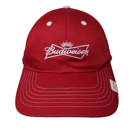 Budweiser Strapback Hat Red OSFA Adjustable Embroidered K-Products