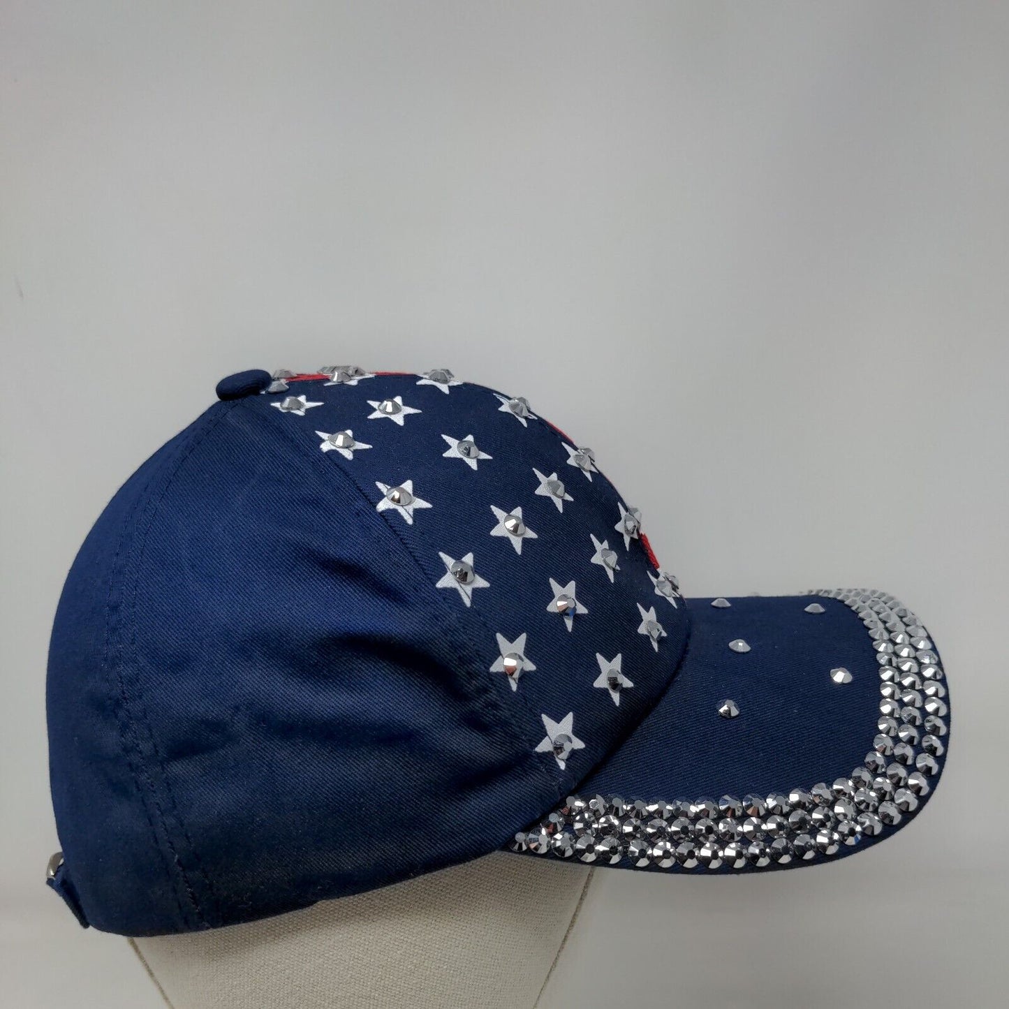 USA Patriotic Bling Slideback Hat Multicolor One Size Adjustable Stars & Stripes