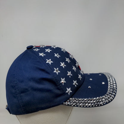 USA Patriotic Bling Slideback Hat Multicolor One Size Adjustable Stars & Stripes
