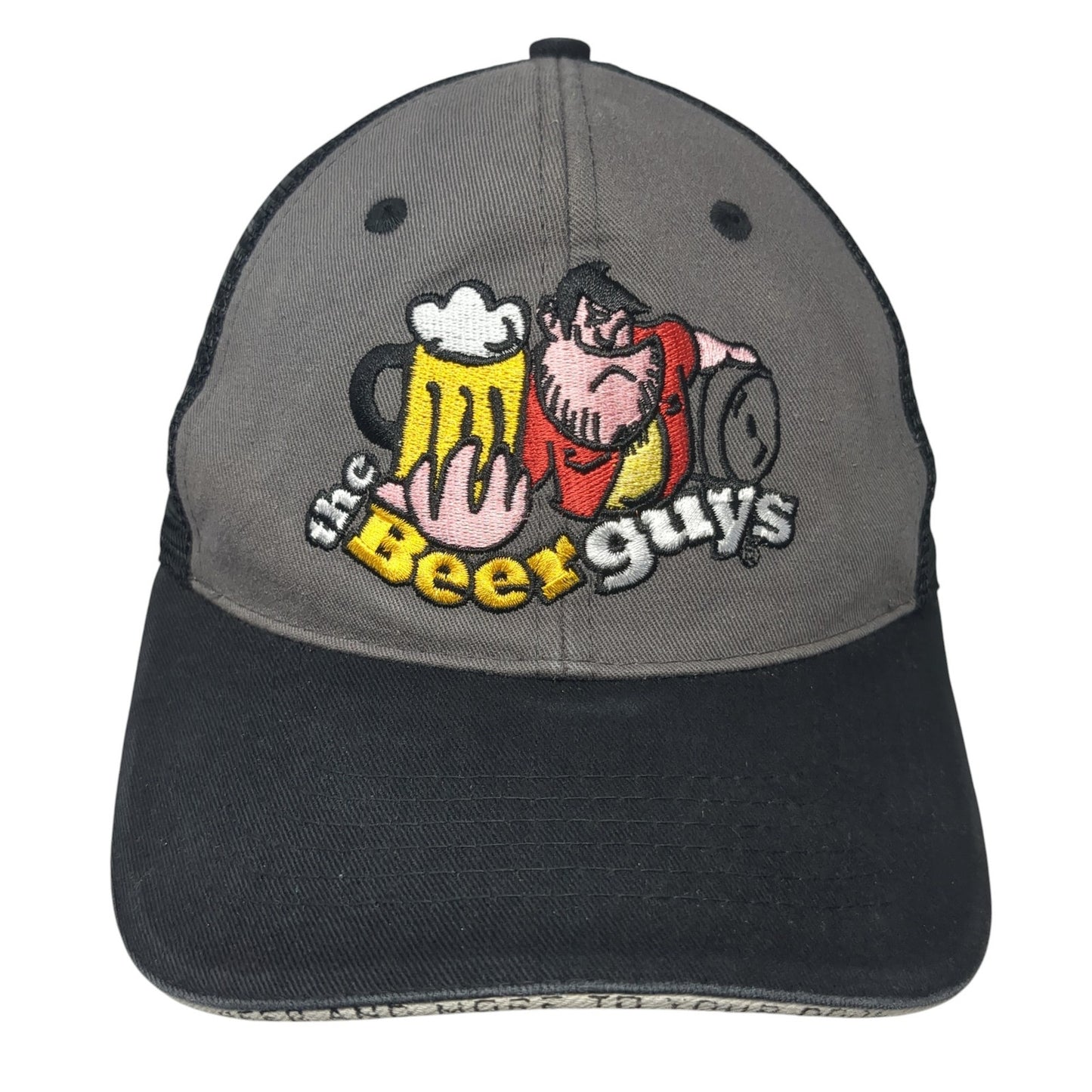 The Beer Guys Strapback Trucker Hat Black One Size Mesh Back Colorblock