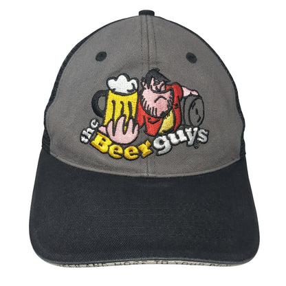 The Beer Guys Strapback Trucker Hat Black One Size Mesh Back Colorblock