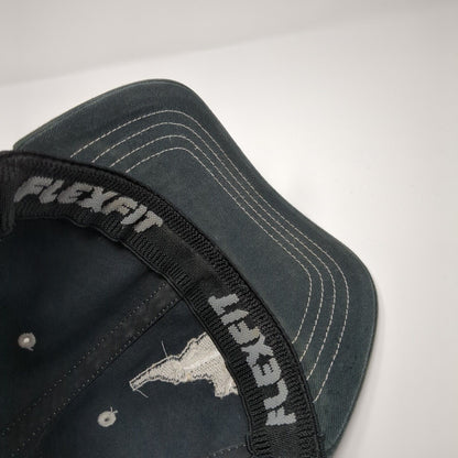 Idaho Fitted Hat Gray L/XL Flexfit Embroidered Vented Holes 6 Panel Yupoong