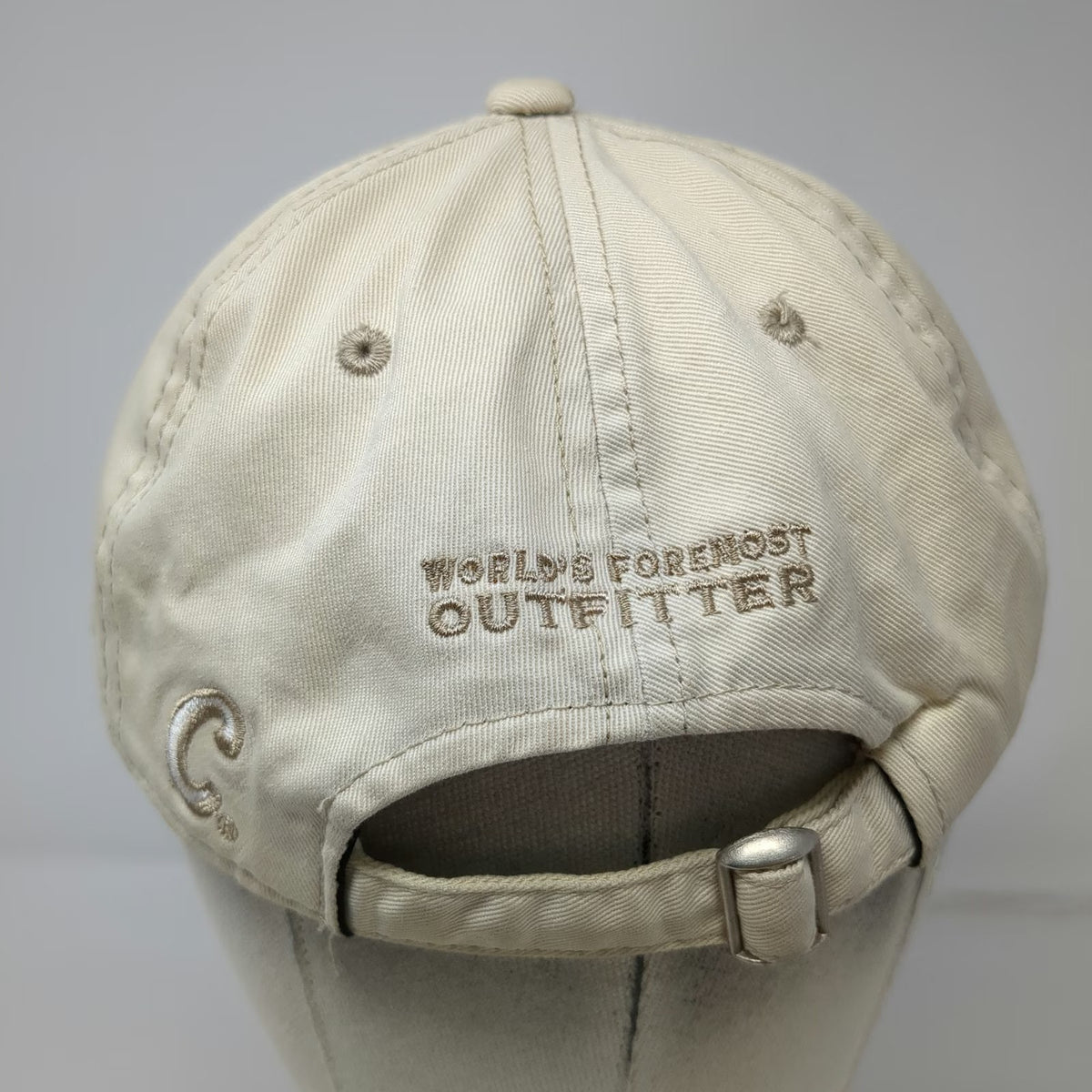 Cabela's Baseball Cap Beige One Size World's Foremost Outfitter Slideback Hat