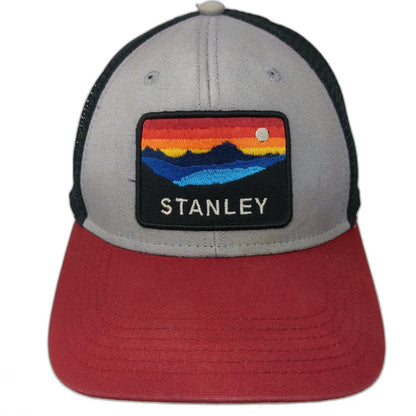 Legacy Trucker Hat Gray Red Black One Size Mountain Sunset Patch Mesh Snapback