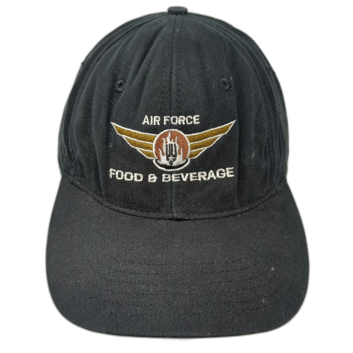 Neuchef Baseball Cap Black One Size Air Force Food Beverage Hat USA Slideback