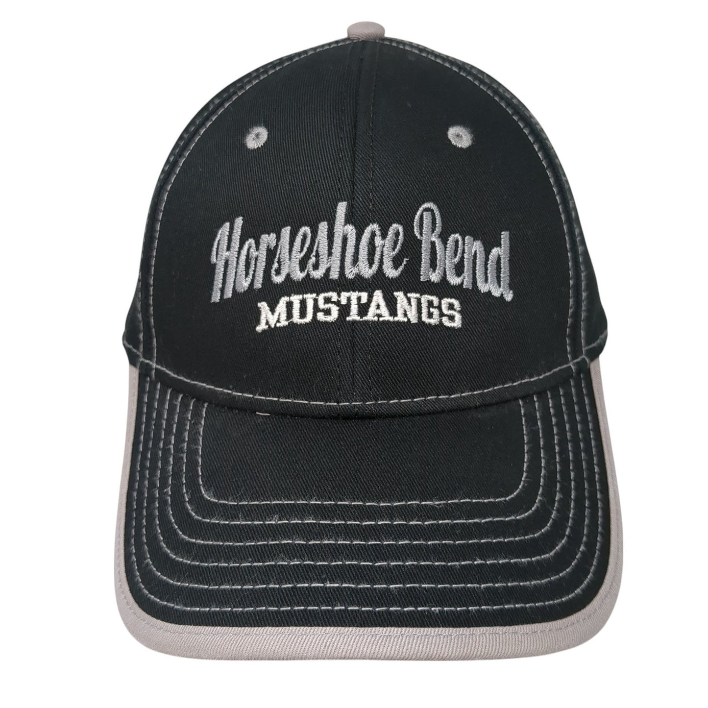 Horseshoe Bend Mustangs Strapback Hat Black One Size Embroidered Otto