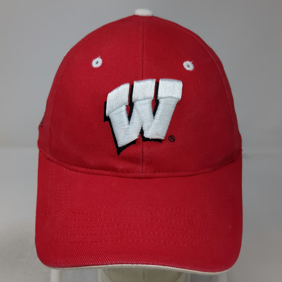 Wisconsin Badgers NCAA HMI Cap Red One Size White Black Strapback Embroidered