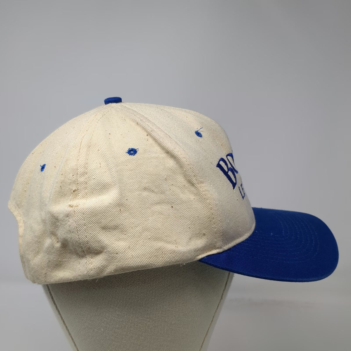 Borders Snapback White Blue One Size Levittown Green Underbrim Embroidery Hat