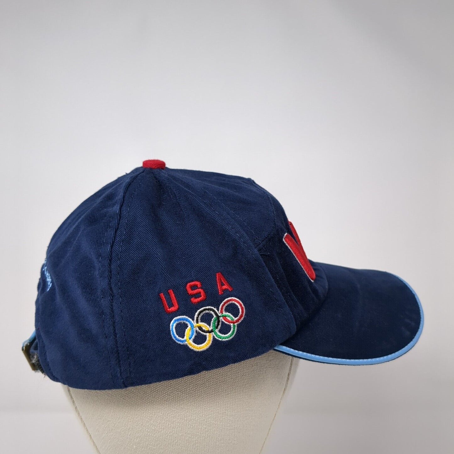 USA Roots 2002 Winter Olympic Games Strapback Hat Blue One Size Lined