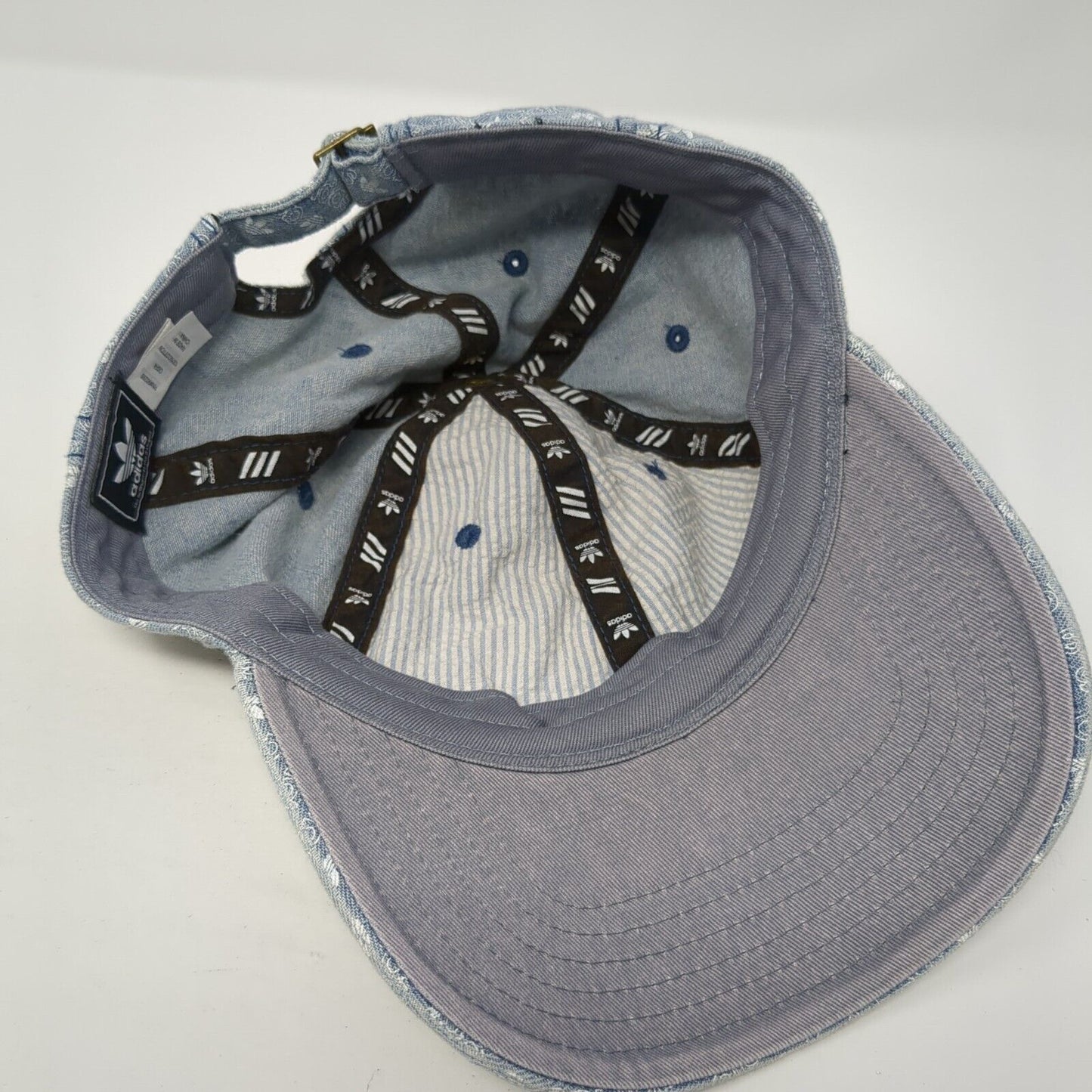 Adidas Slideback Hat Blue One Size Adjustable All Over Print 6 Panel Cotton