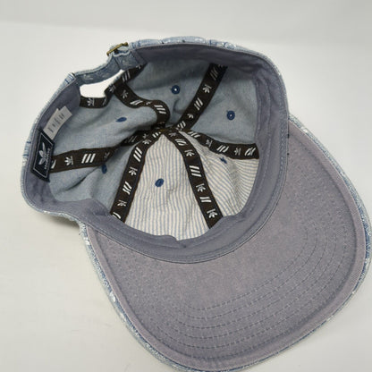 Adidas Slideback Hat Blue One Size Adjustable All Over Print 6 Panel Cotton