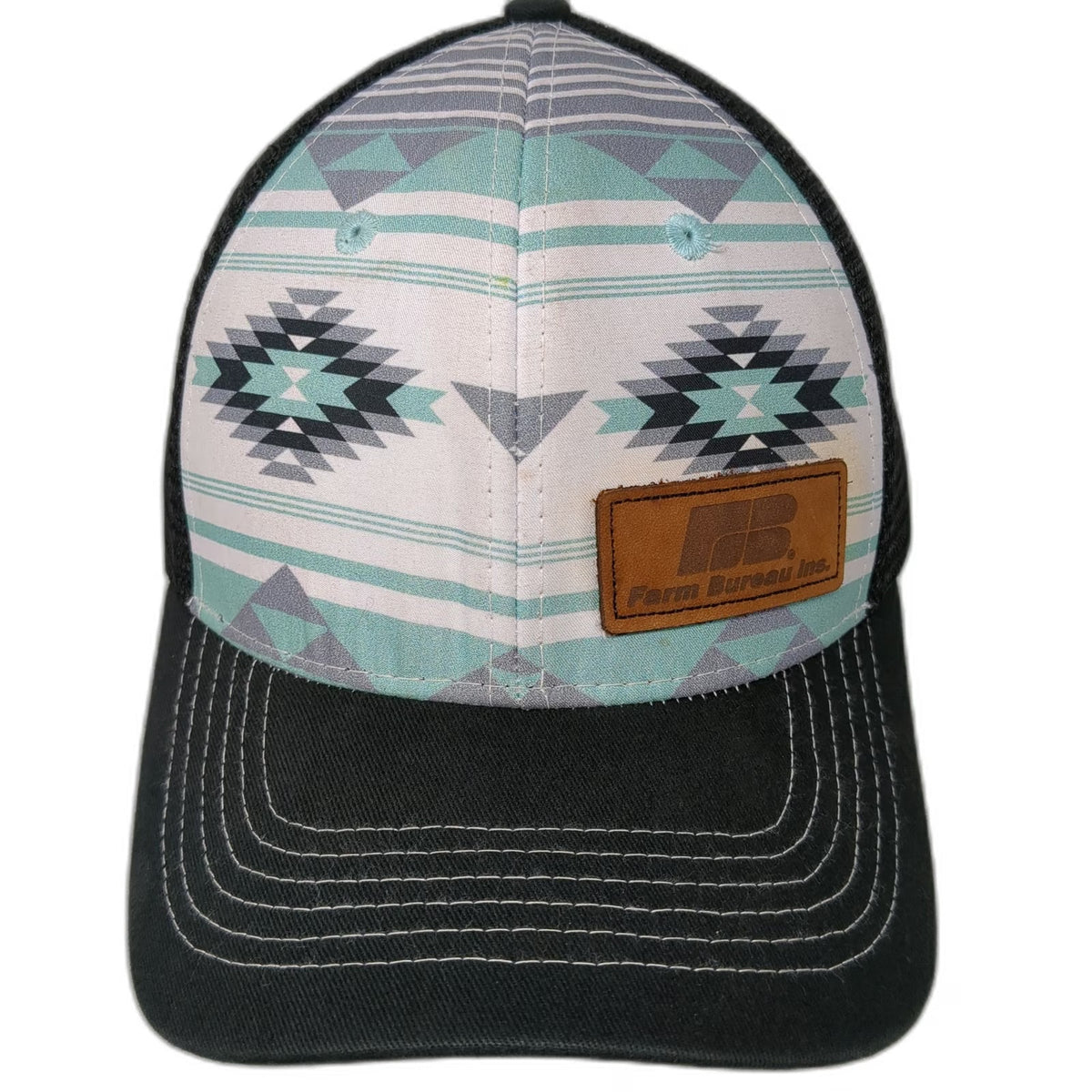 Buck's Bags Trucker Hat Black White Blue One Size Mesh Snapback Southwest Patch