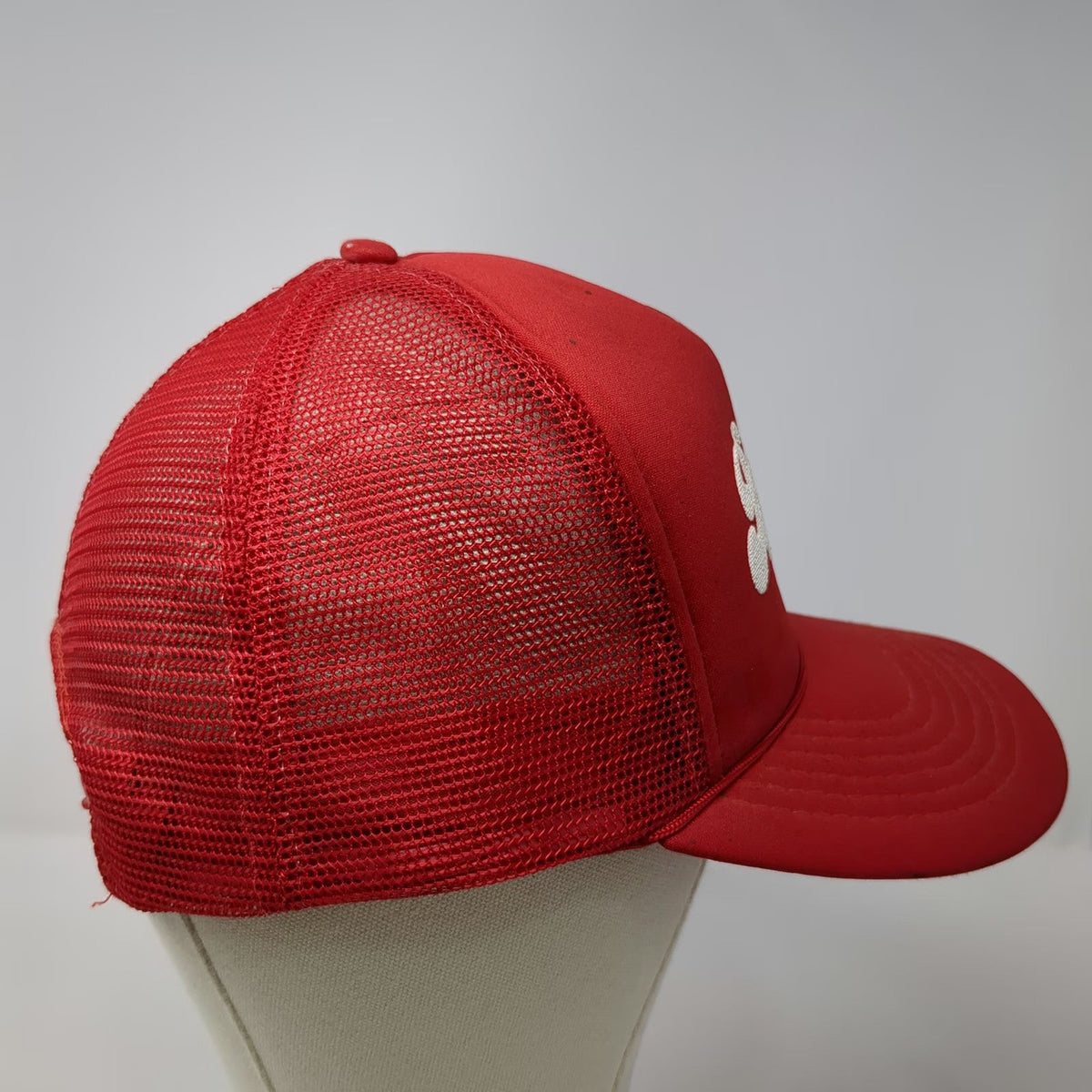 Budweiser King of Beers Trucker Hat Red OS Snapback Mesh Rope Logo Foam Vintage