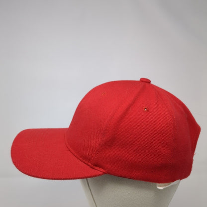 Unbranded Strapback Hat Red One Size Adjustable Blank 6 Panel Solid