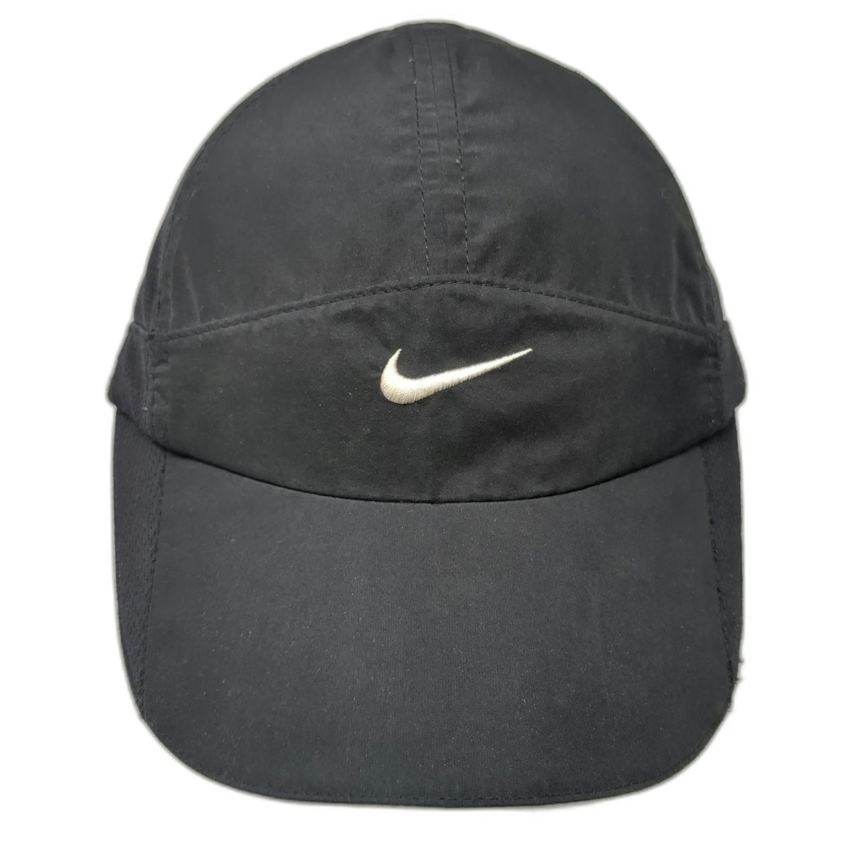 Nike Baseball Cap Black One Size Mesh Fit Dry Reflective Swoosh Running Hat
