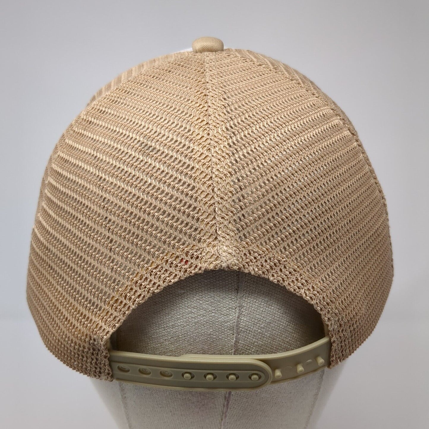 Paradise Found Yacht Club Snapback Trucker Hat Tan One Size Mesh Back