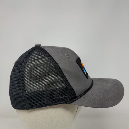Sun Wave Patch Fitted Mesh Back Rope Trucker Hat Gray S/M Outdoor Cap