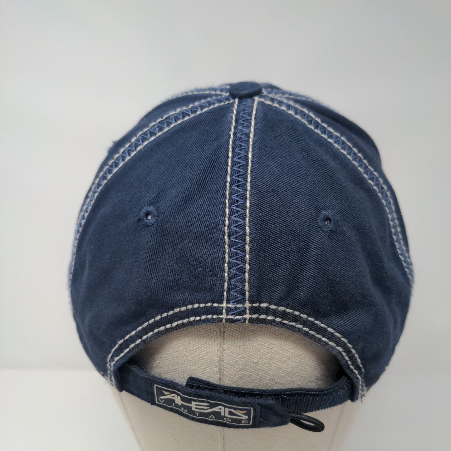 Pebble Beach Golf Link Strapback Hat Blue OS Classics Cut Embroidered Ahead