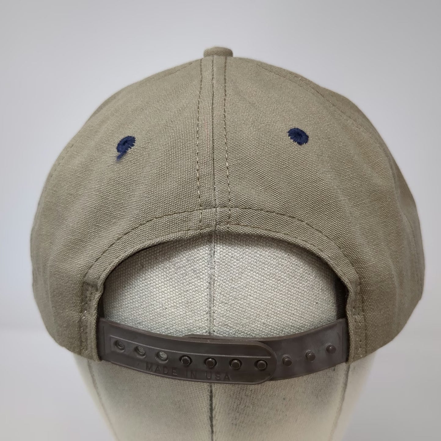 Simplot Logo Snapback Beige Blue One Size Vintage Made in USA Agriculture hat