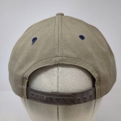 Simplot Logo Snapback Beige Blue One Size Vintage Made in USA Agriculture hat