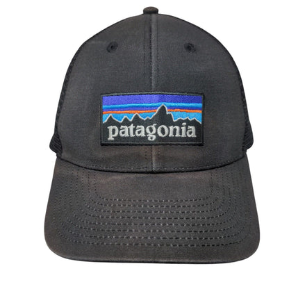 Patagonia P-6 Snapback Trucker Hat Black OSFA Mesh Back Solid Netplus