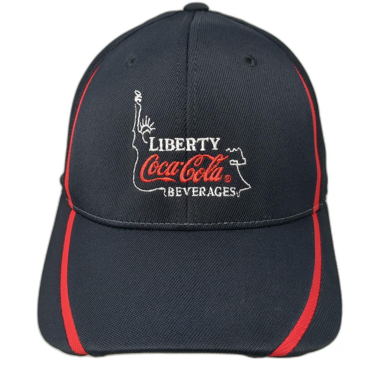 Sport-Tek Baseball Cap Black XL Liberty Coca-Cola Beverages Logo Piping Hat
