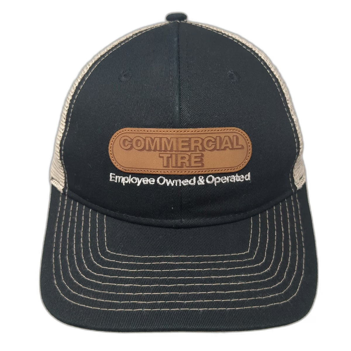 Commercial Tire Cooper Black One Size Trucker Hat Mesh Snapback Leather Patch